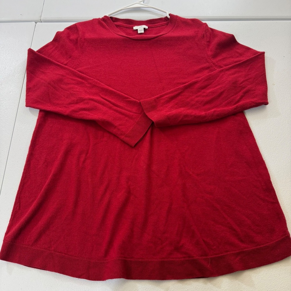 Chic J Jill Red Knit Sweater Top Long Sleeve Women's Size M Christmas babadoll